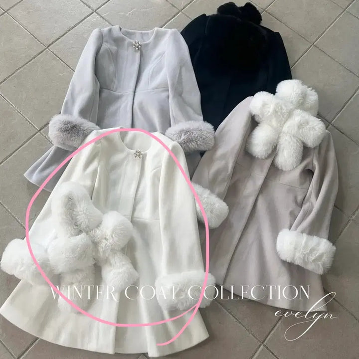 [BUNJANG] Evelyn Ribbon Tippet Coat - White / 에블린 리본 티펫 코트 화이트