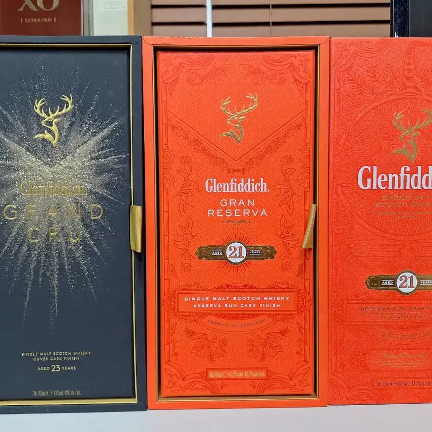 [BUNJANG] Glenfiddich Empty Bottle Set (21 Year Old, 21 Year Old Grand Reserve, 23 Year Old Grand Cru) / 글렌피딕 공병 3종 세트
