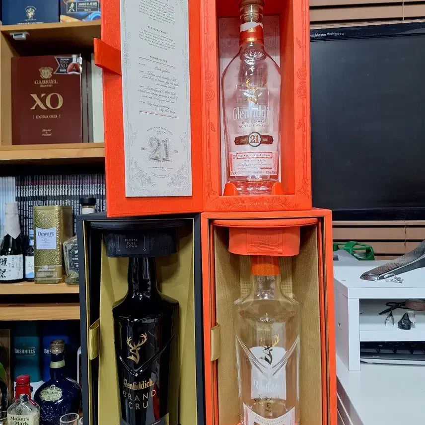 [BUNJANG] Glenfiddich Empty Bottle Set (21 Year Old, 21 Year Old Grand Reserve, 23 Year Old Grand Cru) / 글렌피딕 공병 3종 세트