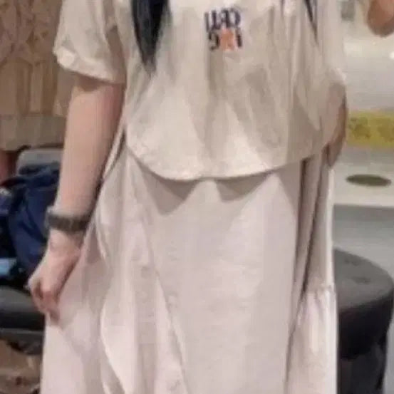 [BUNJANG] Ozsece Luv Is True Layered Hoodie Dress / 오즈세컨 럭키슈에뜨 듀엘 시스템 보브 에고이스트
