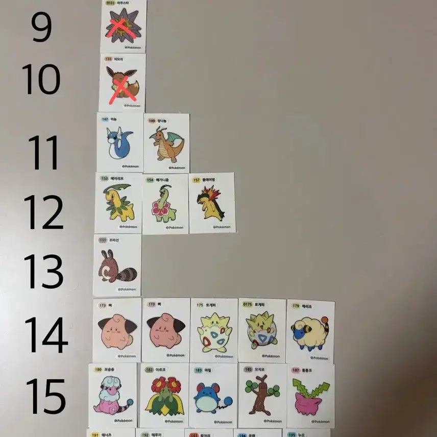 [BUNJANG] Assorted Sticker Flakes (Includes Pokemon) / 포켓몬 외 등등 띠부실