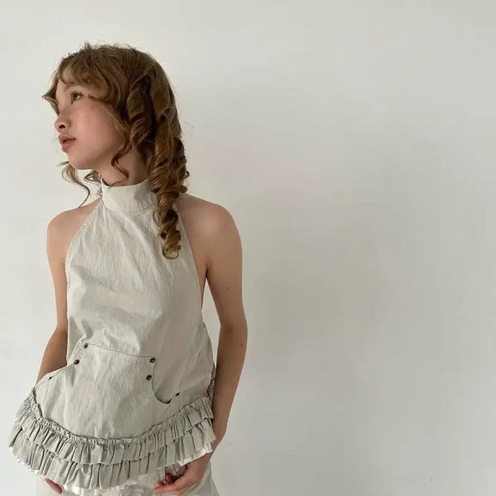 [BUNJANG] Faerie Halter Neck Frill Top / 샵페어리 faerie halter neck frill top