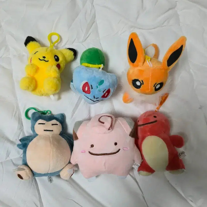 [BUNJANG] Pokemon Pikachu, Bulbasaur, Snorlax, Ditto Keyring &amp; Plush Set / 이브이 포켓몬 피카츄 키링 이상해씨 인형 잠만보 디토