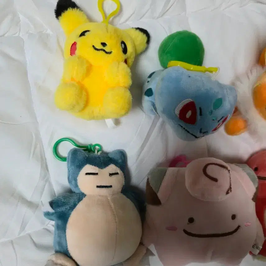 [BUNJANG] Pokemon Pikachu, Bulbasaur, Snorlax, Ditto Keyring &amp; Plush Set / 이브이 포켓몬 피카츄 키링 이상해씨 인형 잠만보 디토