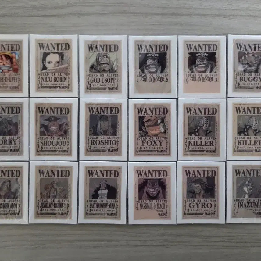 [BUNJANG] One Piece Wanted Poster Sticker Collection (18 Pieces) / 원피스 수배서 띠부씰(띠부실) 18개 일괄 판매