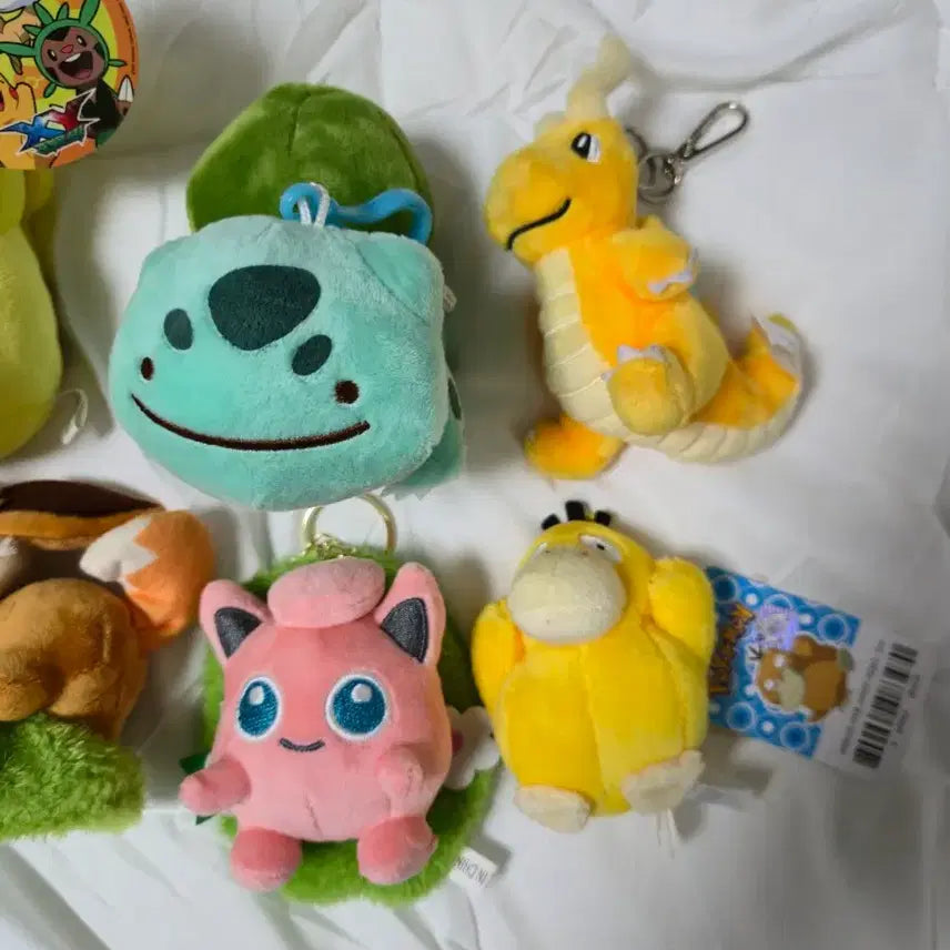 [BUNJANG] Pikachu, Slowpoke, Bulbasaur, Eevee, Jigglypuff Plush &amp; Keychain Set / 피카츄 인형 고라파덕 키링 이상해씨 열쇠고리 잠자는 이브이 푸린 가방걸이