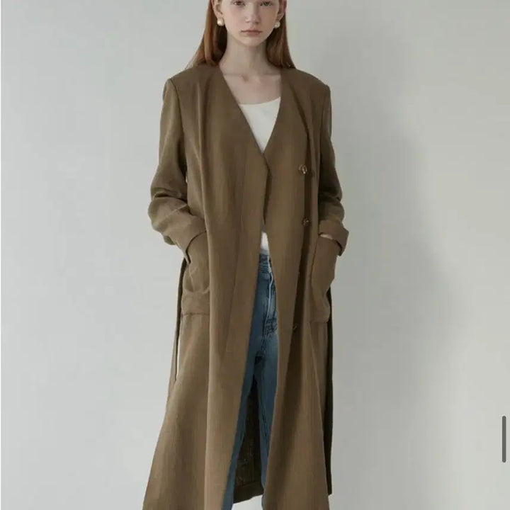 [BUNJANG] NILBY P Linen Trench Robe Dress Jacket / 닐바이피 린넨 자켓 트렌치 롱자켓 로브 원피스