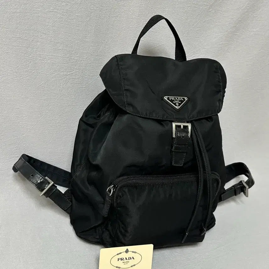 [BUNJANG] Prada One Pocket Nylon Pocono Backpack Medium Black / 프라다 원포켓 나일론 블랙 포코노 백팩 미디움 + 개런티카드
