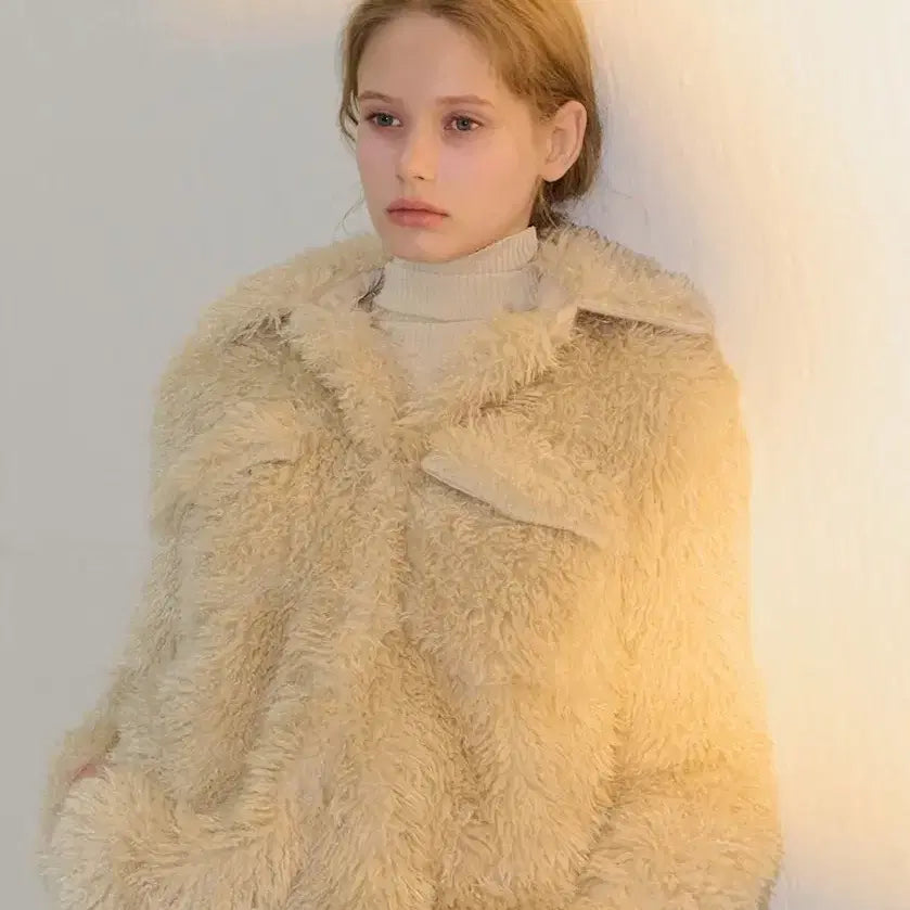 [BUNJANG] Camino Faux Fur Jacket Beige / 카미노 퍼 자켓 베이지 (정상가 32만원)