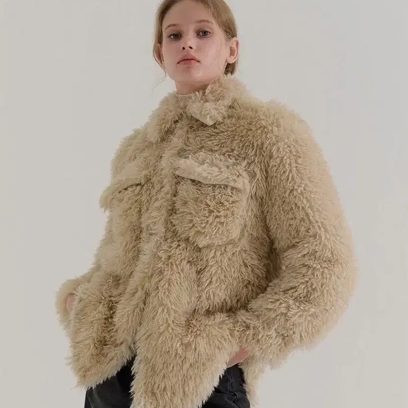 [BUNJANG] Camino Faux Fur Jacket Beige / 카미노 퍼 자켓 베이지 (정상가 32만원)