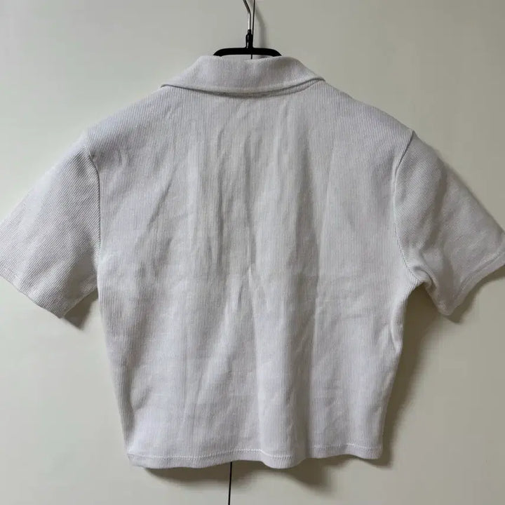 [BUNJANG] ZARA Basic Collar Crop Short Sleeve T-Shirt / ZARA 기본 카라 크롭 반팔티