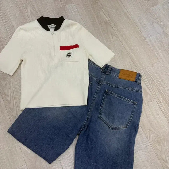 [SOLD OUT] 럭키슈에뜨 레터링 블루진 36(55-55반)