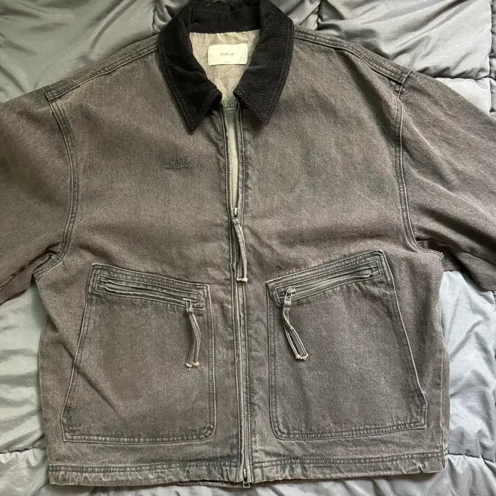 [BUNJANG] Kimuer Vintage Patch Pocket Denim Work Jacket - Brown / 빈티지 패치 포켓 데님 워크 자켓_브라운