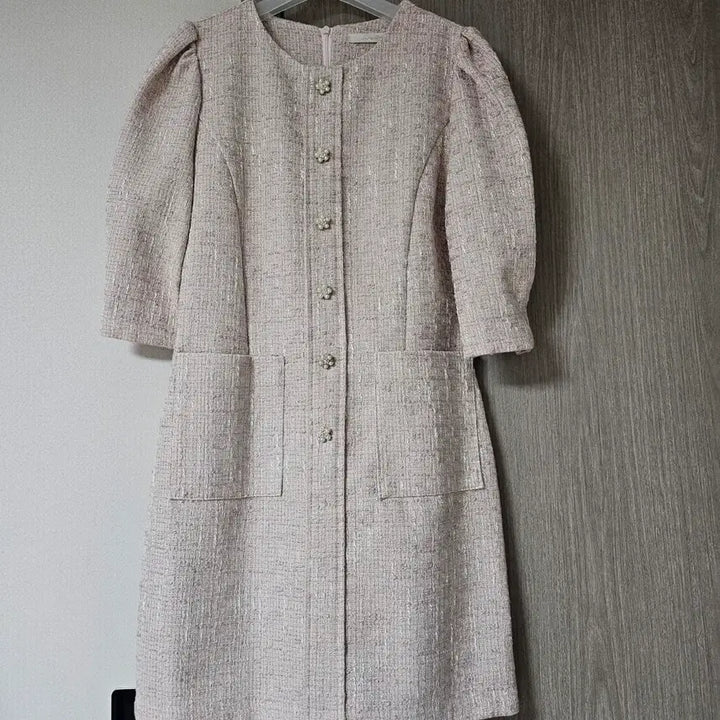 [BUNJANG] Lazy Corner Tweed Dress Puff Sleeve / 레이지코너 트위드 원피스