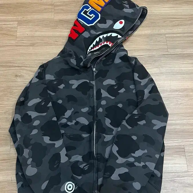 [BUNJANG] BAPE Shark Hoodie Zip-up Black Large / 베이프 샤크후드집업 흑계 L