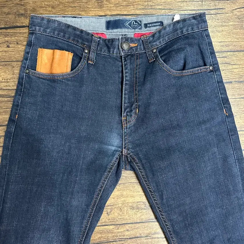 [BUNJANG] EVISU Slim Straight Orange Stitch Jeans (30) / EVISU 슬림 스트레이트 청바지 오렌지 스티치 30사이즈 Y2K