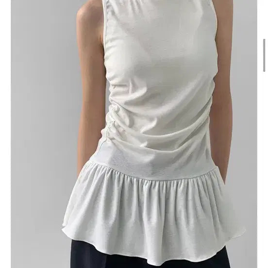 [BUNJANG] Cafe Layered Frill Sleeveless Mini Dress / 카페어 레이어드 프릴 나시원피스