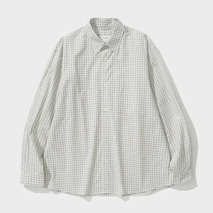 [BUNJANG] Shutter Nabona Shirt V2 Ivory Check M / 셔터 25ss 나보나 셔츠 v2 아이보리 체크 M사이즈