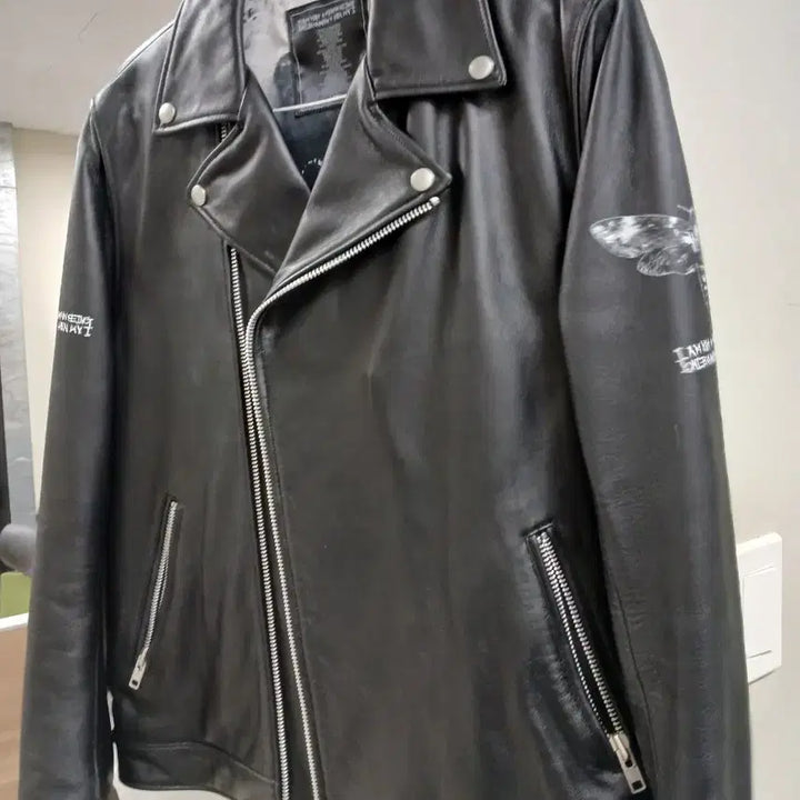 [BUNJANG] I AM NOT A HUMAN BEING Black Leather Jacket / 아이엠낫어휴먼비잉 블랙 레더 자켓