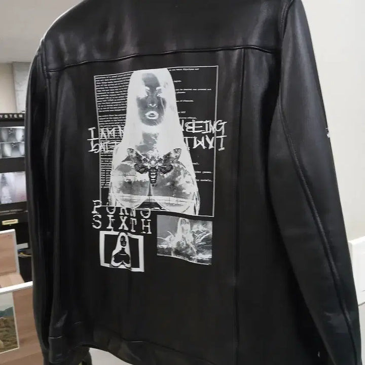 [BUNJANG] I AM NOT A HUMAN BEING Black Leather Jacket / 아이엠낫어휴먼비잉 블랙 레더 자켓