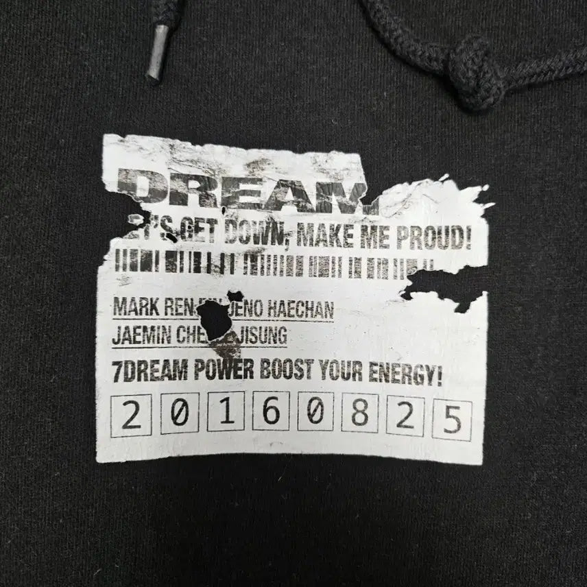 [BUNJANG] NCT DREAM Black Printing Hoodie / 엔시티 드림 블랙 프린팅 후드티