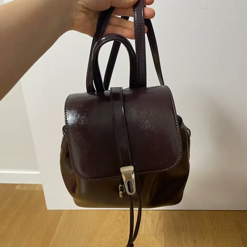[BUNJANG] Leather Mini Backpack / 가죽 미니 백팩