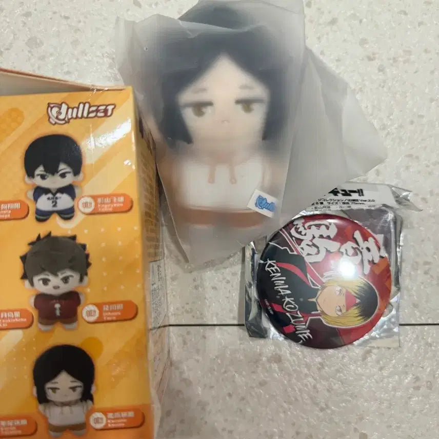 [BUNJANG] Haikyuu!! Kozume Kenma Chibi Uniform Plush &amp; Cheerleader Badge Set / 하이큐 켄마 치비 중학교시절 눌셋 누이 인형 및 켄마 응원단 뱃지