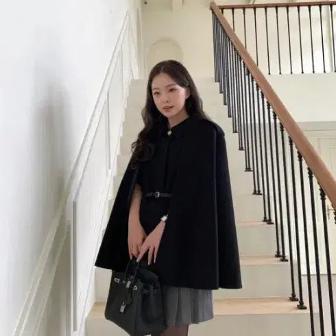 [BUNJANG] Lazy Corner Cape Coat / 레이지코너 케이프 코트