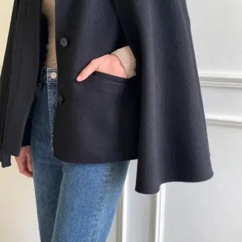 [BUNJANG] Lazy Corner Cape Coat / 레이지코너 케이프 코트