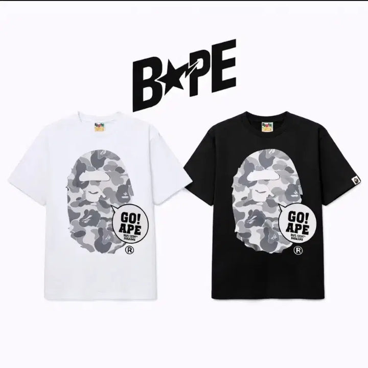 [BUNJANG] BAPE Camo Harajuku Short Sleeve T-Shirt (Black/White) - Unsealed New Product / 병행정품)베이프 카모 하라주쿠 반팔티 블랙/화이트미개봉 새상품