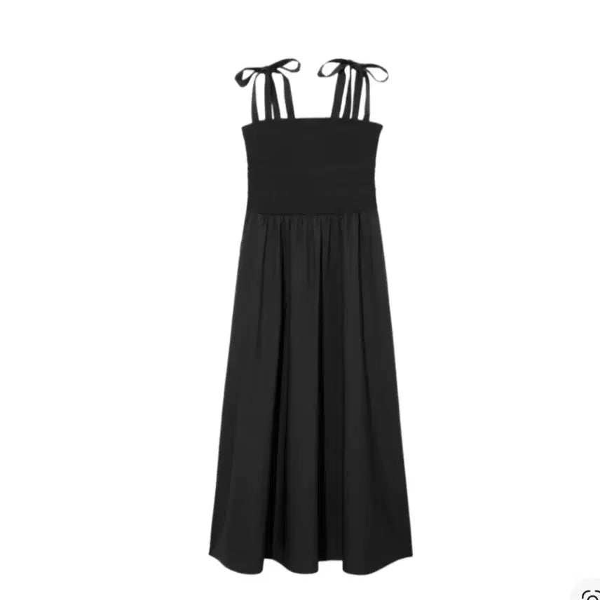 [BUNJANG] COS Black Long Dress Smocked Waist / COS 블랙 롱 원피스스모크밴딩
