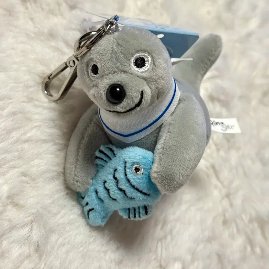 [BUNJANG] Pingu &amp; Robby Rabbit Winter Board &amp; Fish Plushie Keychain Set / 핑구 윈터보드&amp;로비피쉬 인형 키링 세트