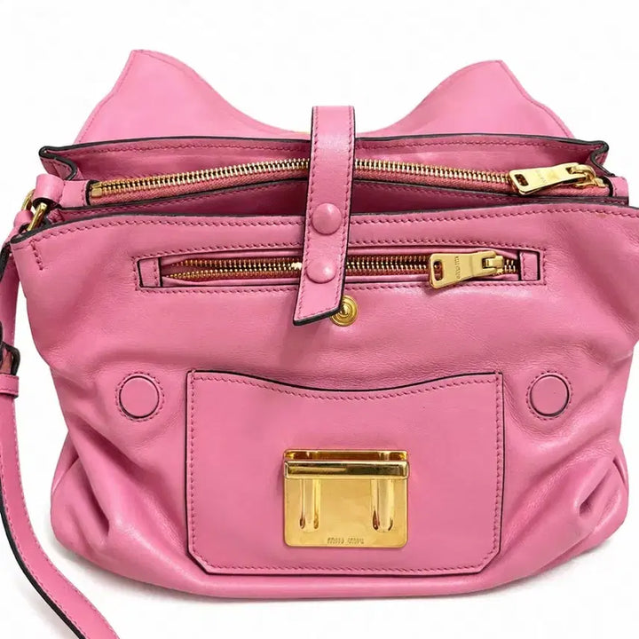 [BUNJANG] Miu Miu Leather Tote Bag Pink / 미우미우 가죽 토트백