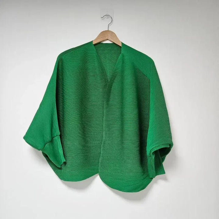 [BUNJANG] Pleated Green Cardigan Style Jacket / 플리츠 그린 가디건 스타일 자켓