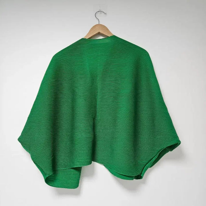 [BUNJANG] Pleated Green Cardigan Style Jacket / 플리츠 그린 가디건 스타일 자켓