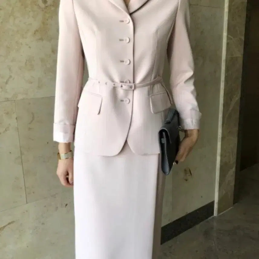 [BUNJANG] Pink Suit Set (Jacket 55, Skirt 66) / (새상품) 핑크 정장 셋업 (자켓 55. 스커트 66)