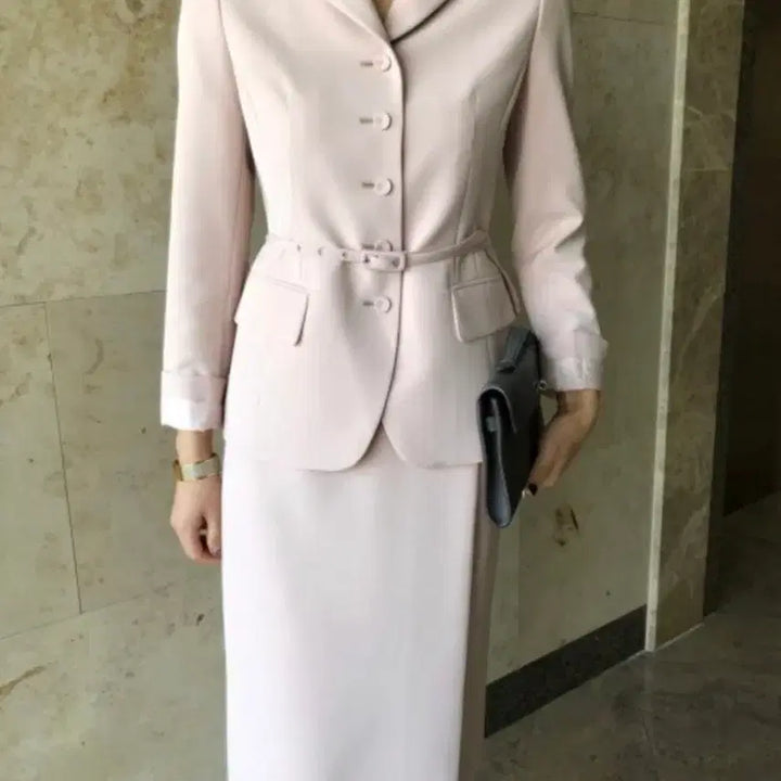 [BUNJANG] Pink Suit Set (Jacket 55, Skirt 66) / (새상품) 핑크 정장 셋업 (자켓 55. 스커트 66)
