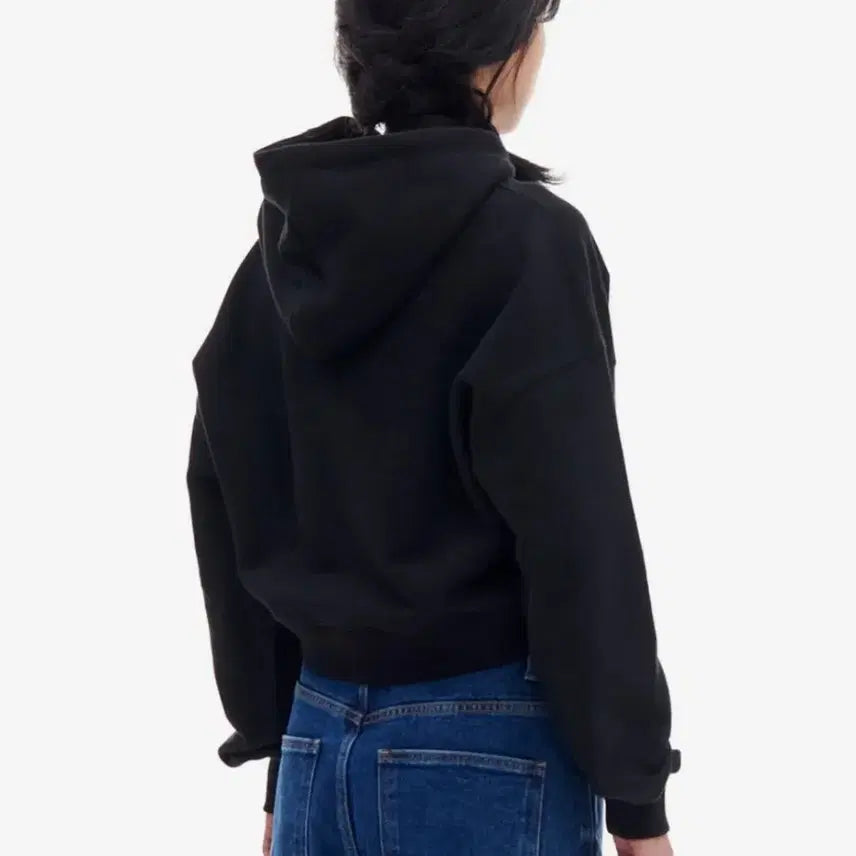 [BUNJANG] Archive Bold 939 Logo Crop Hood - Black / 아카이브 볼드 939 LOGO CROP HOOD_BLACK
