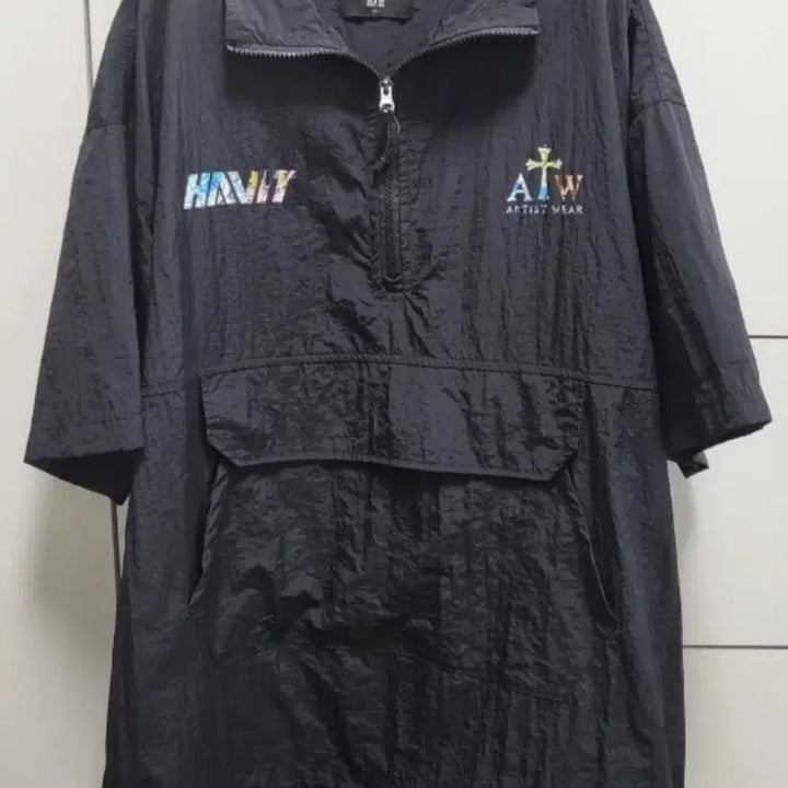 [BUNJANG] Shark Project Half Zip-Up Anorak Short Sleeve Windbreaker / 샤크프로젝트 하프집업 아노락 반팔 바람막이
