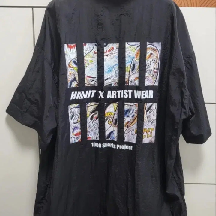 [BUNJANG] Shark Project Half Zip-Up Anorak Short Sleeve Windbreaker / 샤크프로젝트 하프집업 아노락 반팔 바람막이