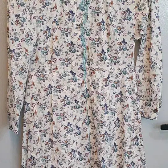 [BUNJANG] Daks Floral Pattern Cotton Shirt Dress / 닥스 플라워 패턴 롱 셔츠형 면 원피스85-160