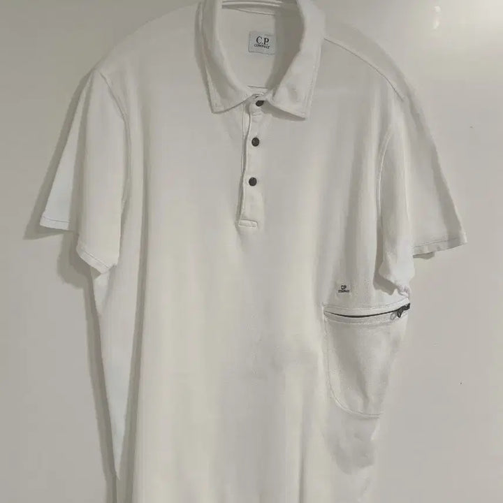 [BUNJANG] CP Company Kara Neck Pocket T-Shirt White / 90 CP컴퍼니 카라넥 포켓 티셔츠 화이트