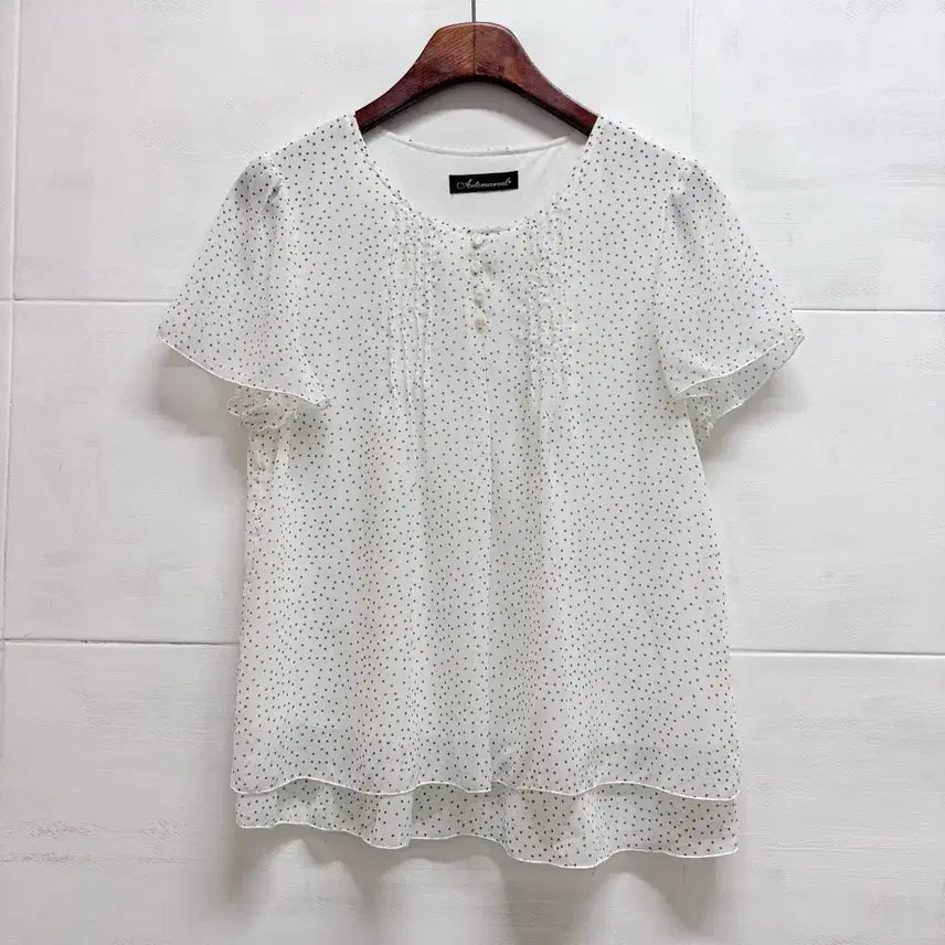 [BUNJANG] Mori Girl Dot Pintuck Chiffon Blouse JPN / 도트 핀턱 모리걸 쉬폰 모리걸 블라우스  JPN