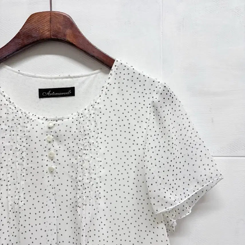 [BUNJANG] Mori Girl Dot Pintuck Chiffon Blouse JPN / 도트 핀턱 모리걸 쉬폰 모리걸 블라우스  JPN