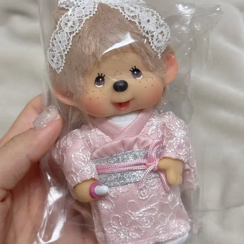 [BUNJANG] Monchhichi Milk Tea Kimono Keychain / 밀크티 몬치치 키체인