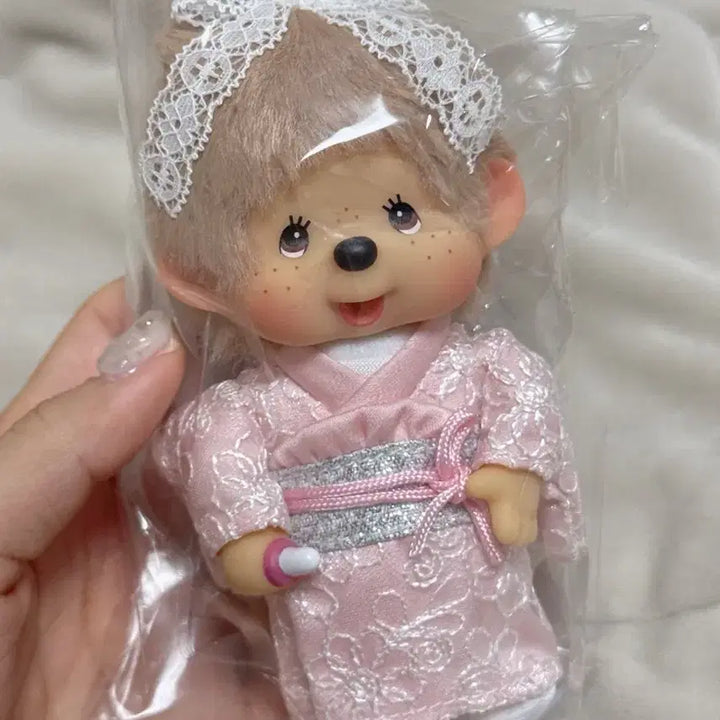 [BUNJANG] Monchhichi Milk Tea Kimono Keychain / 밀크티 몬치치 키체인