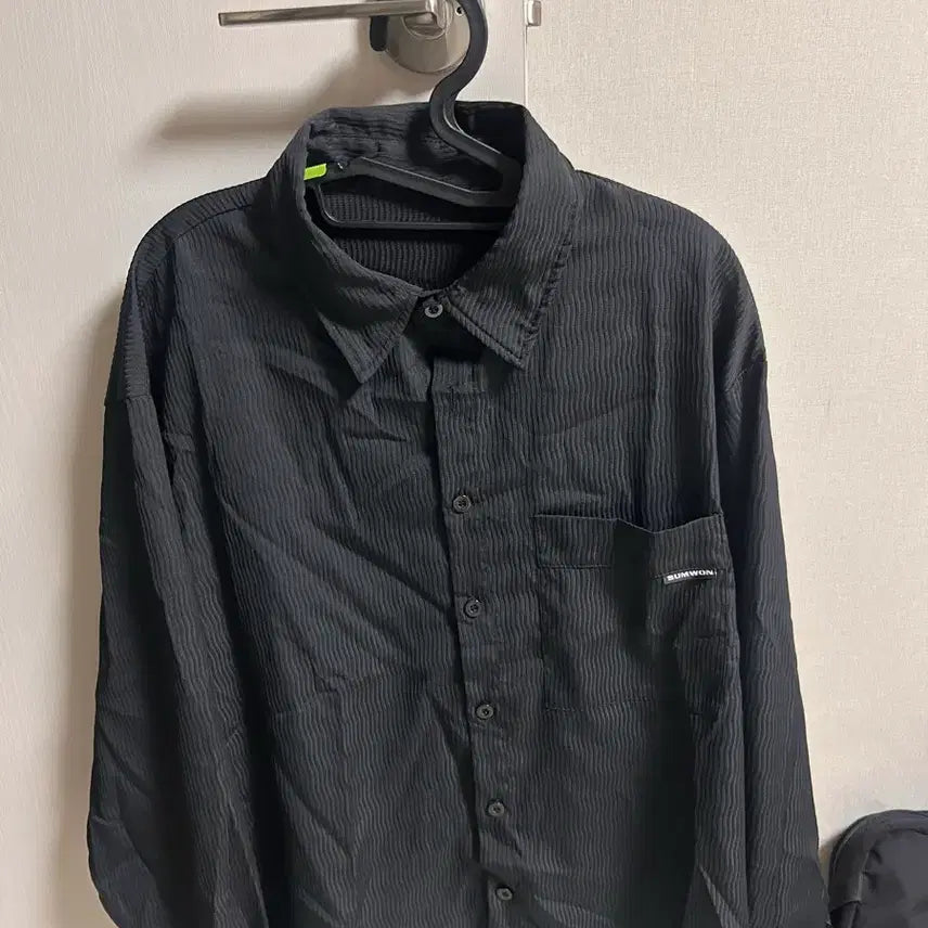 [BUNJANG] SUMWON Long-Sleeve Nylon Stripe Shirt Size S / SUMWON 긴팔 나일론 스트라이프 셔츠 S