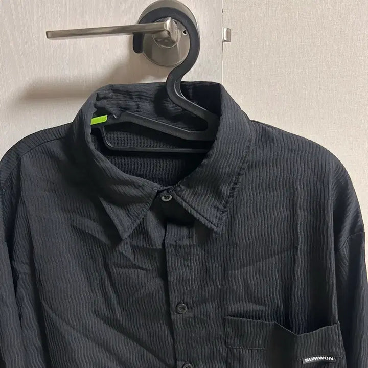 [BUNJANG] SUMWON Long-Sleeve Nylon Stripe Shirt Size S / SUMWON 긴팔 나일론 스트라이프 셔츠 S