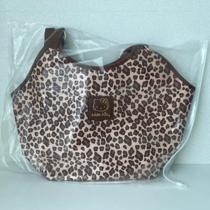 [BUNJANG] Hello Kitty Leopard Hobo Tote Bag / 헬로키티 레오파드 호보백 토트백