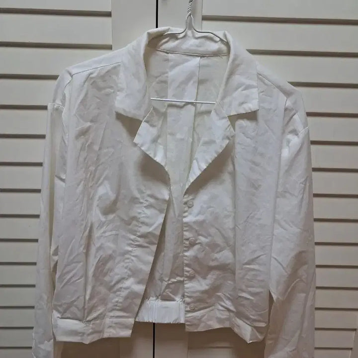 [BUNJANG] Short Jacket Cotton White M / 셔츠형 순면 화이트 숏재킷M